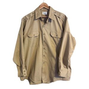 Vintage Official Royal Rangers Gospel House Swamp Tours Khaki Shirt Mens 17.5 L